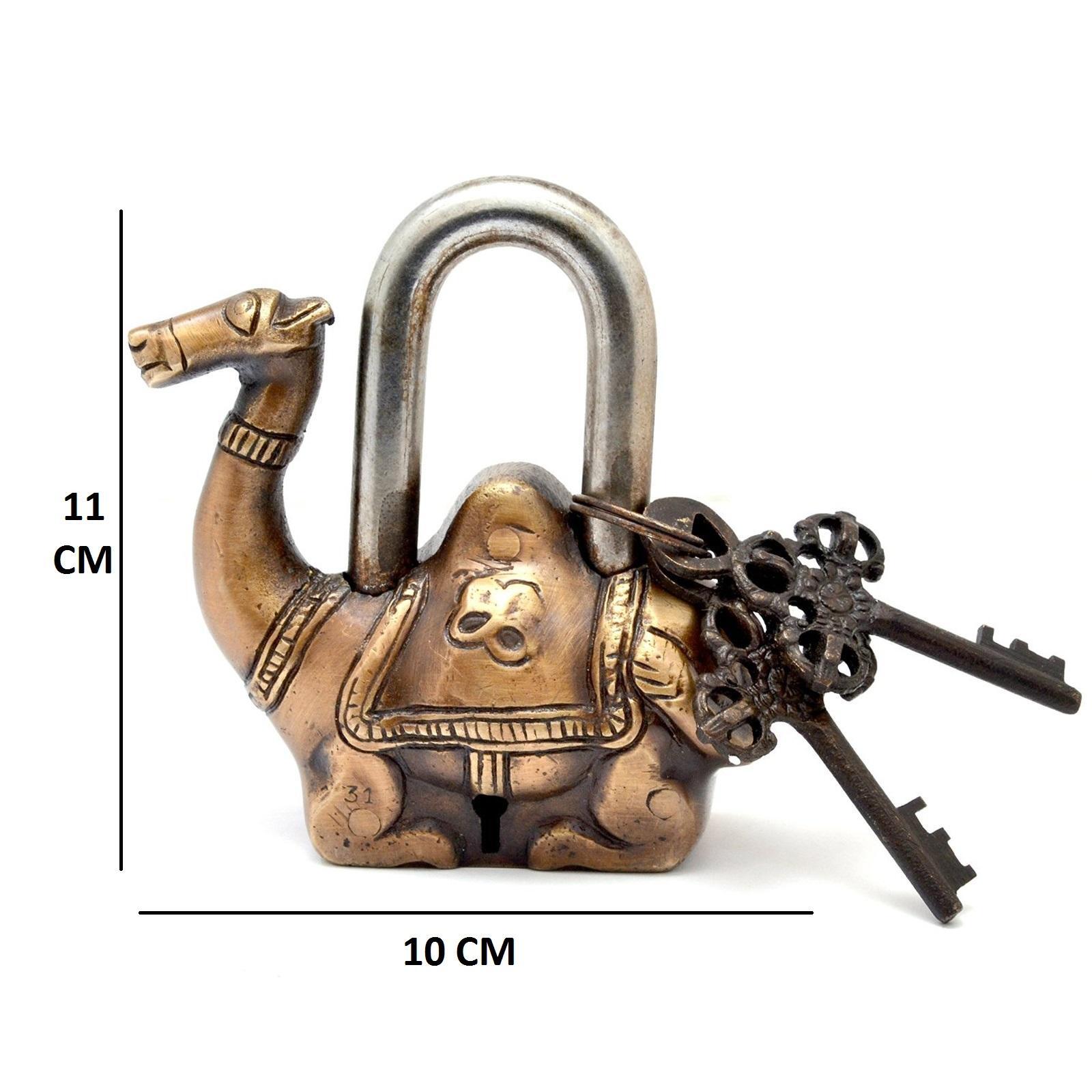 Aakrati Pad Lock in Camel Shape Full Functional with 2 Keys - Gym Lock, Combination Locks for Gates, Toolbox, Luggage, Cabinet, Bicycle, School, Home, Office