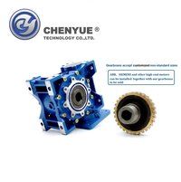 CHENYUE High Torque Worm Gearbox Speed Reducer NMRW75 CYRW75 Input 19/22/14/24/28mm Speed Ratio from 5:1 to 100:1 Tin bronze CNC Free Maintenance