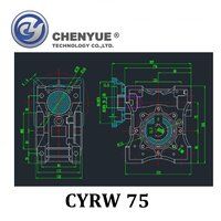 CHENYUE High Torque Worm Gearbox Speed Reducer NMRW75 CYRW75 Input 19/22/14/24/28mm Speed Ratio from 5:1 to 100:1 Tin bronze CNC Free Maintenance