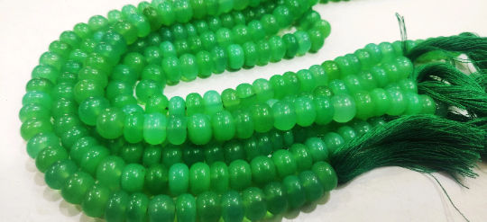 Natural Chrysoprase Mint Chalcedony Rondelle Plain 8mm Sold Strand 8''Long