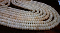 Natural Cream chalcedony Rondelle Plain 8mm Beads Strand 8 Inches Long