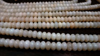 Natural Cream chalcedony Rondelle Plain 8mm Beads Strand 8 Inches Long