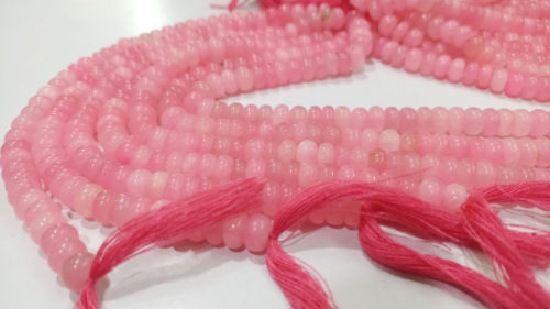 Natural Doll Pink Chalcedony Rondelle Plain 8mm Beads Sold Per Strand 8''Long