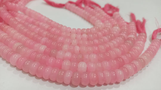 Natural Doll Pink Chalcedony Rondelle Plain 8mm Beads Sold Per Strand 8''Long