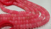 Natural Doll Pink Chalcedony Rondelle Plain 8mm Beads Sold Per Strand 8''Long