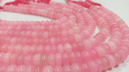 Natural Doll Pink Chalcedony Rondelle Plain 8mm Beads Sold Per Strand 8''Long