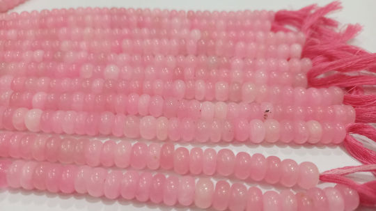 Natural Doll Pink Chalcedony Rondelle Plain 8mm Beads Sold Per Strand 8''Long