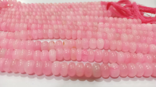 Natural Doll Pink Chalcedony Rondelle Plain 8mm Beads Sold Per Strand 8''Long