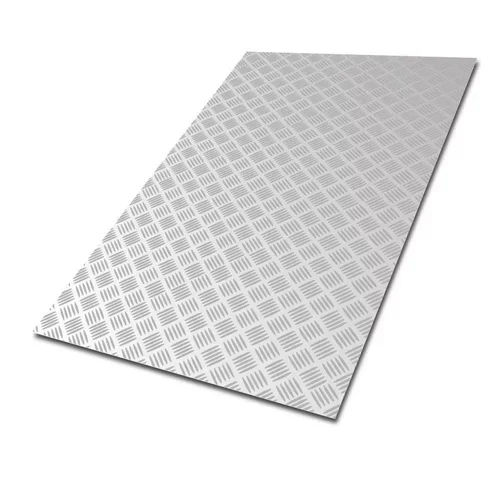 Silver Stainless Steel 202 Chequered Coil Sheet