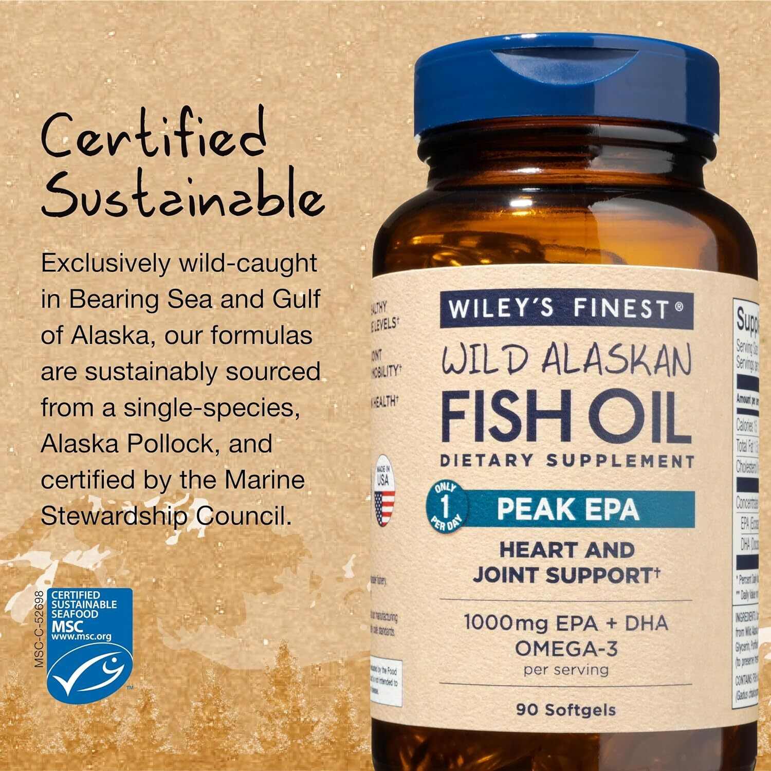 Wiley's Finest Wild Alaskan Fish Oil  90 Softgels