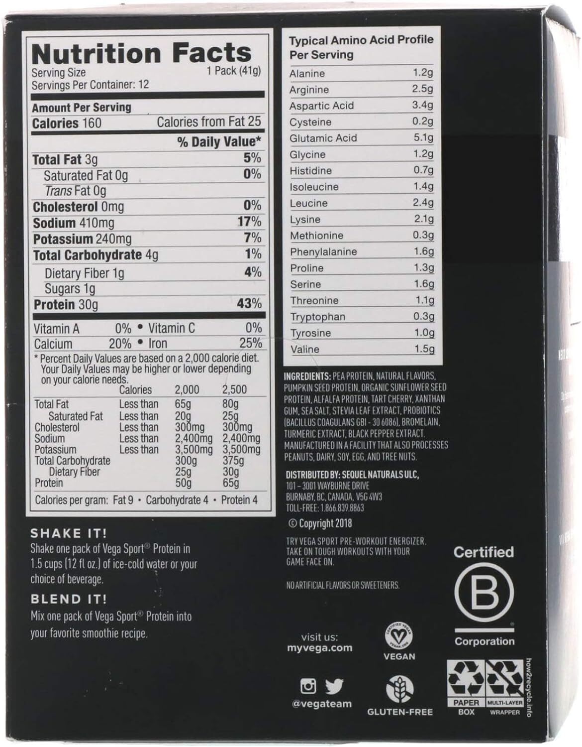 Vega Sport Premium Vegan Protein Powder