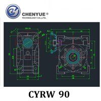 CHENYUE Worm Gearbox Reducer NMRW-CYRW090 Sliver Suppliers Input19/22/24/28mm Output 35mm Speed Ratio from 5:1 to 100:1 Free Maintenance