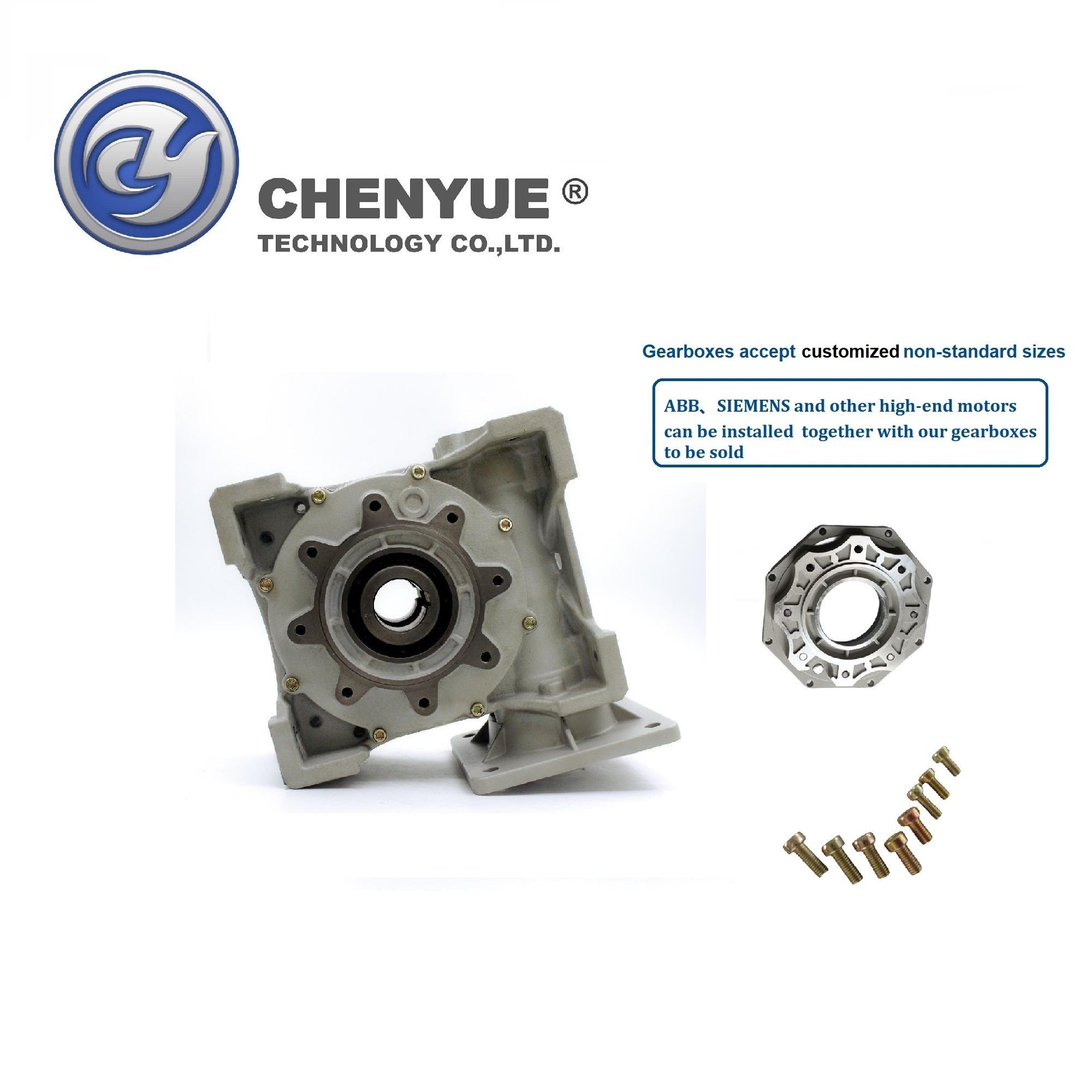 CHENYUE Worm Gearbox Reducer NMRW110 Input 19/24/28/38mm Output 42mm Speed Ratio from 5:1 to 100:1 Tin Bronze CNC Speed Free Maintenance