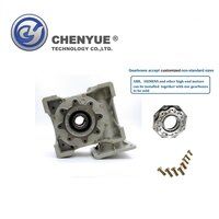 CHENYUE Worm Gearbox Reducer NMRW110 Input 19/24/28/38mm Output 42mm Speed Ratio from 5:1 to 100:1 Tin Bronze CNC Speed Free Maintenance