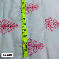 Allover Pink thread Cotton Embroidery fabric