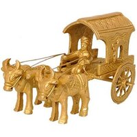 aakrati Brass made Bullock Cart Decorative Showpiece -  (Brass, Gold)