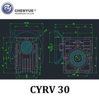 CHENYUE High Torque Worm Gearbox NMRV 30 CYRV30 Gearbox Input 9/11mm Output 14mm Speed Ratio from 5:1 to 80:1 Free Maintenance