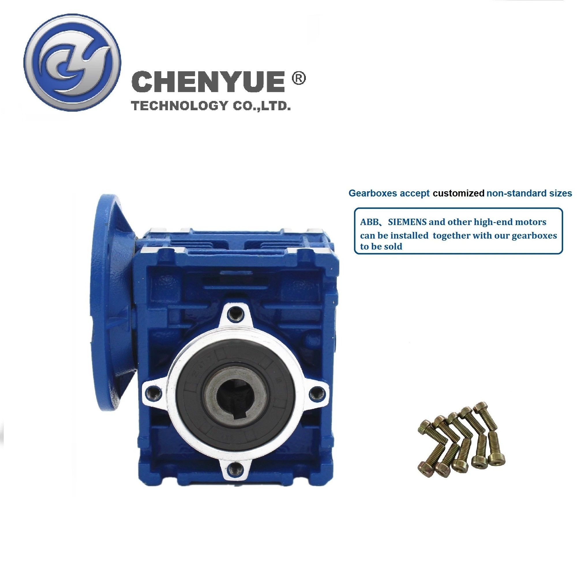 CHENYUE High Torque Worm Gearbox NMRV 30 CYRV30 Gearbox Input 9/11mm Output 14mm Speed Ratio from 5:1 to 80:1 Free Maintenance