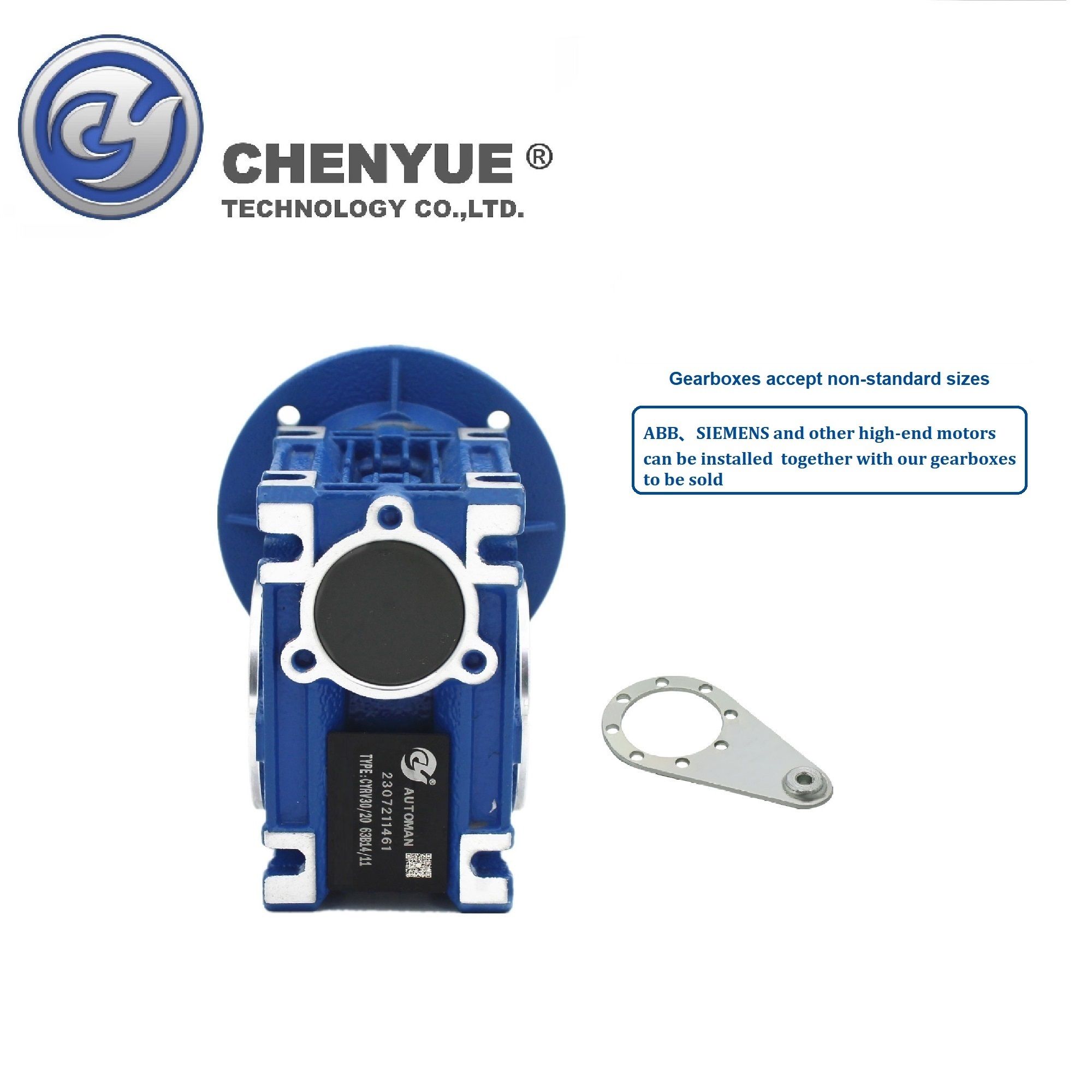 CHENYUE High Torque Worm Gearbox NMRV 30 CYRV30 Gearbox Input 9/11mm Output 14mm Speed Ratio from 5:1 to 80:1 Free Maintenance