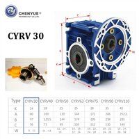 CHENYUE High Torque Worm Gearbox NMRV 30 CYRV30 Gearbox Input 9/11mm Output 14mm Speed Ratio from 5:1 to 80:1 Free Maintenance