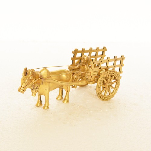 aakrati Brass made Bullock Cart for Decoration Decorative Showpiece -  (Brass, Yellow)