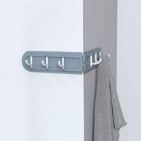 Plastic Wall Corner Hook - Abs Plastic, 13 X 6 X 1 Cm, Multi Color (random) | Non-residue Tape, 6 Hooks For Bathroom, Kitchen, Laundry Room Organization