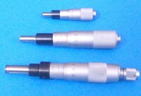 Micro Meter Head - Satin Chrome Finish, 25mm Linear Traverse, Lapped Carbide Tip, Vernier Scale 0.01mm Resolution, Spherical & Flat Spindle Face