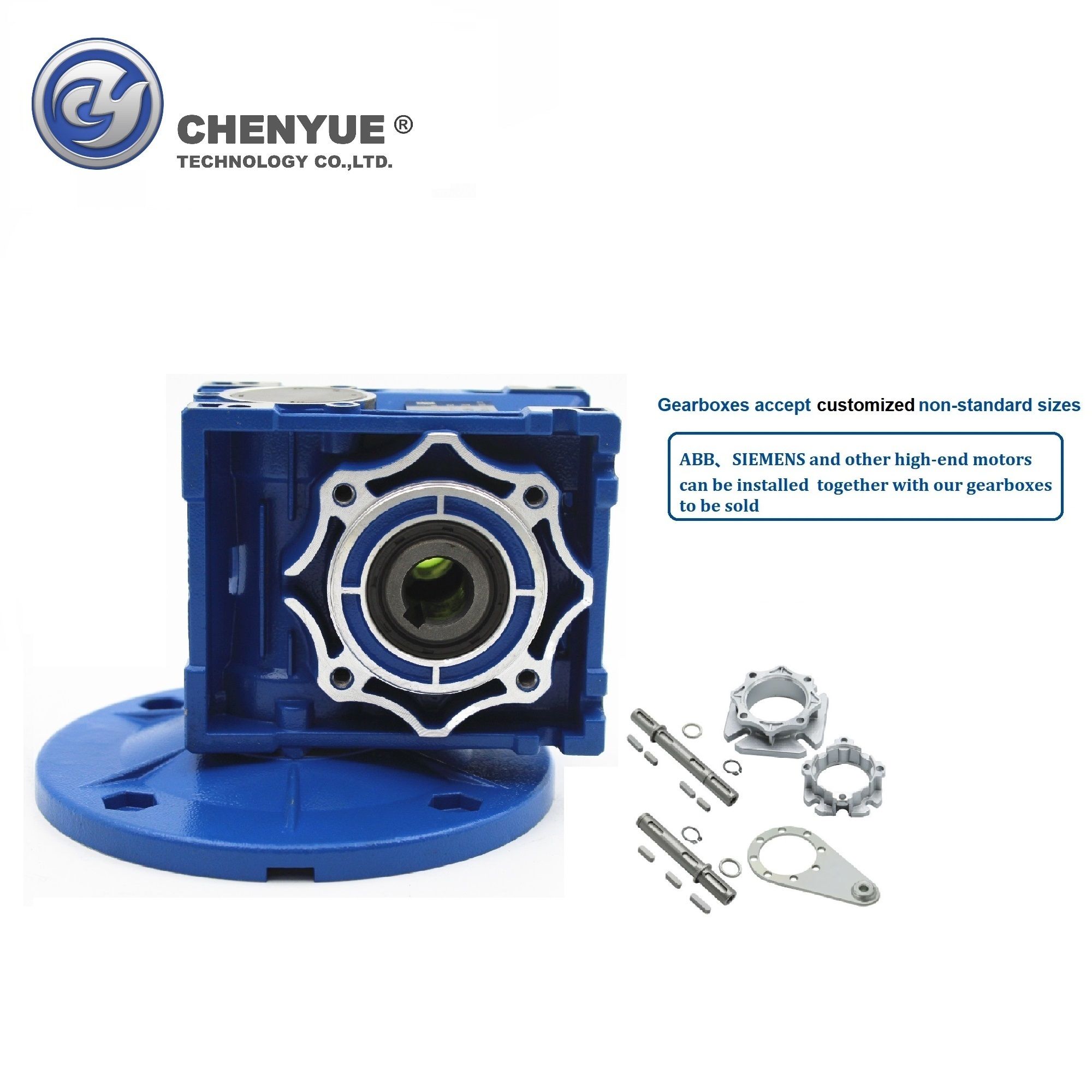 CHENYUE Worm Gearbox Reducer NMRV 040 CY Series Input 14/11/9mm Output 18mm Speed Ratio from 5:1 to 100:1 Free Maintenance