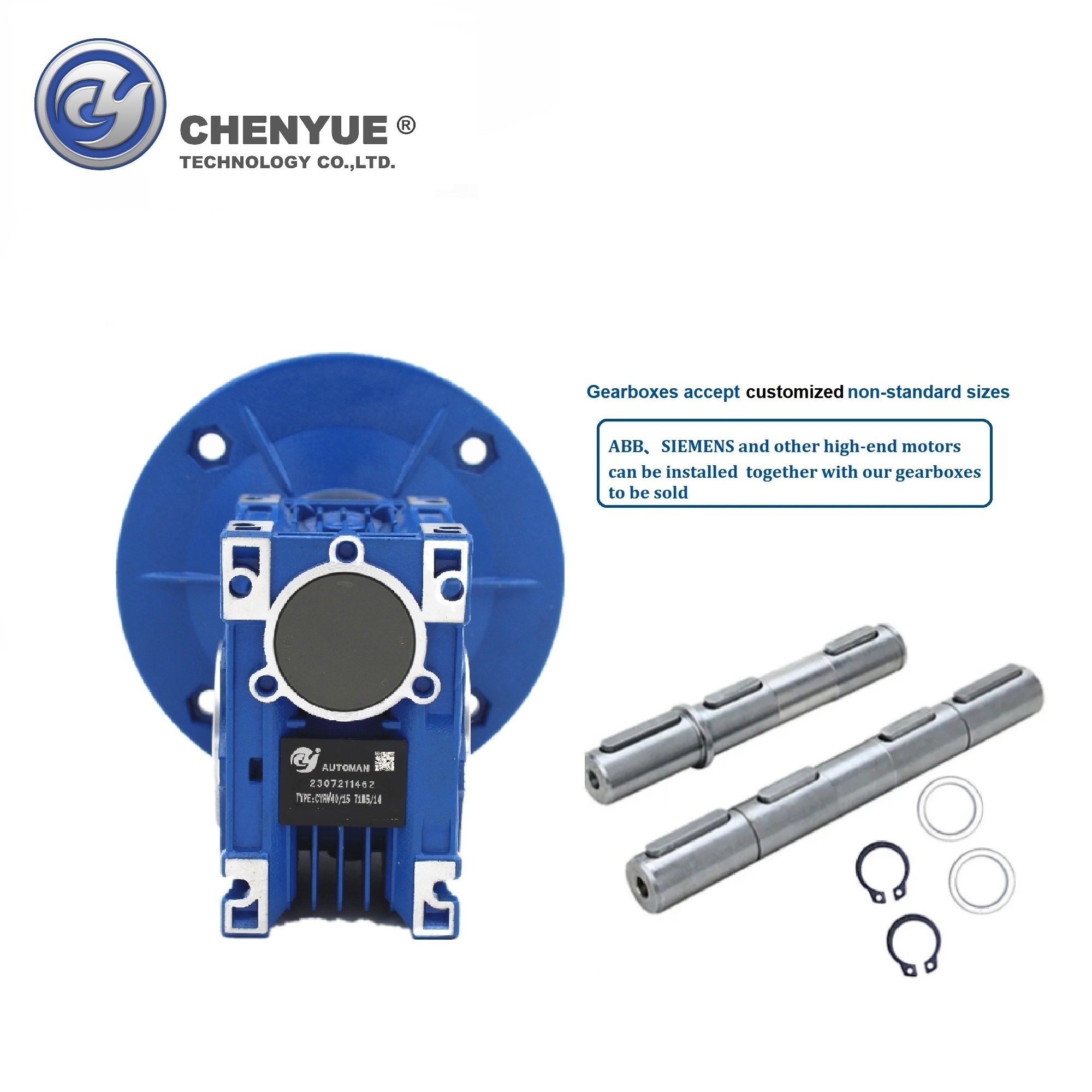 CHENYUE Worm Gearbox Reducer NMRV 040 CY Series Input 14/11/9mm Output 18mm Speed Ratio from 5:1 to 100:1 Free Maintenance