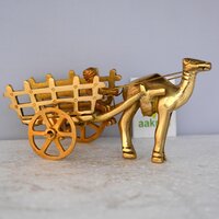 aakrati Camel Cart of Brass Decorative Showpiece -  (Brass, Yellow)c