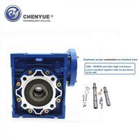 CHENYUE Worm Gearbox NMRV050 Input 14/11/19mm Output 25mm Speed Ratio from 5:1 to 100:1 Free Maintenance for industrial Applications