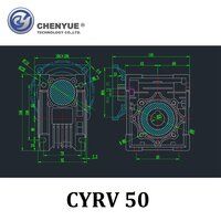 CHENYUE Worm Gearbox NMRV050 Input 14/11/19mm Output 25mm Speed Ratio from 5:1 to 100:1 Free Maintenance for industrial Applications