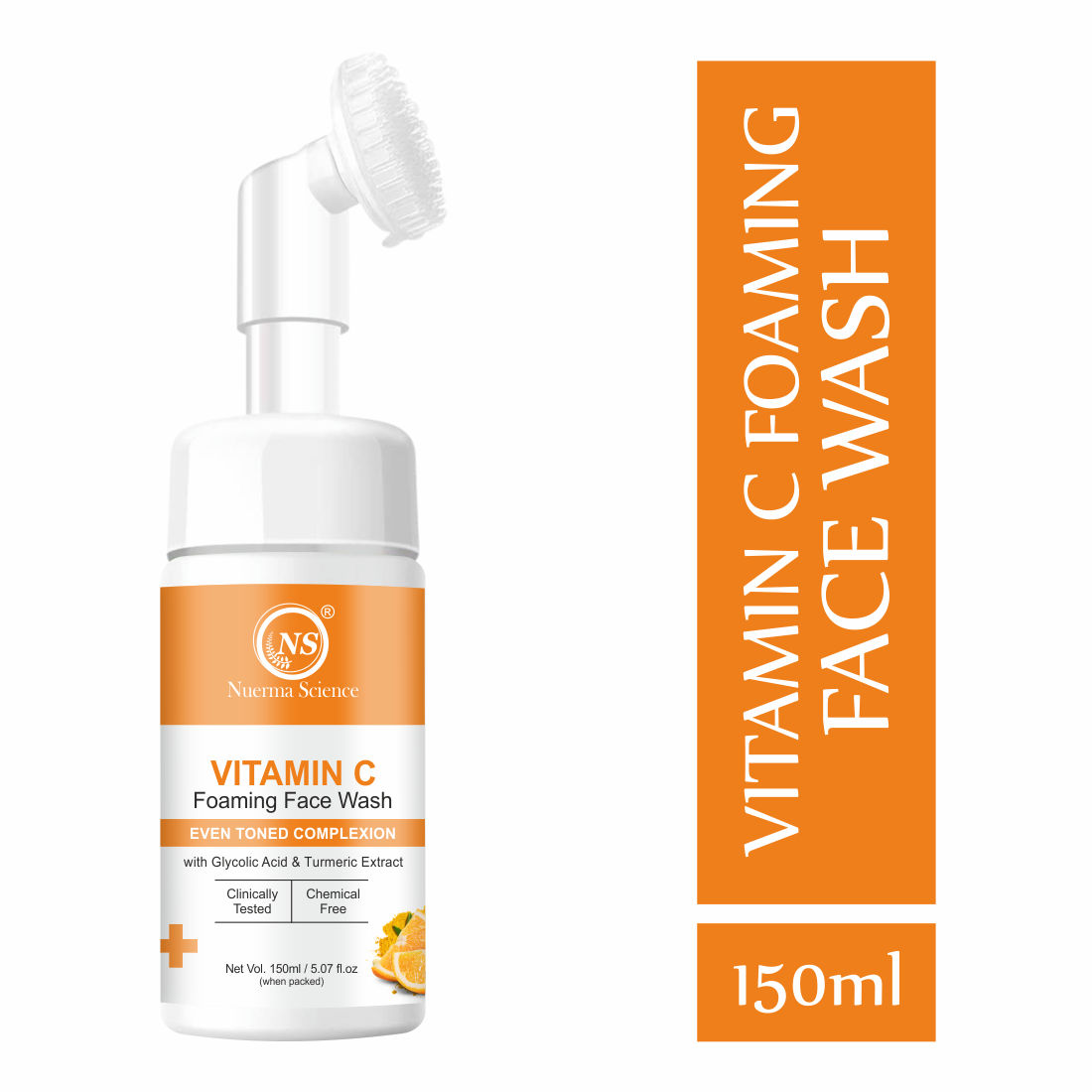 Nuerma Science Vitamin C FaceWash with Glycolic Acid & Turmeric for Even Toned Complexion(150ML)