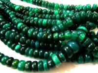 Natural Green Chalcedony Rondelle Plain 7to12mm Beads Sold Per Strand 8''long