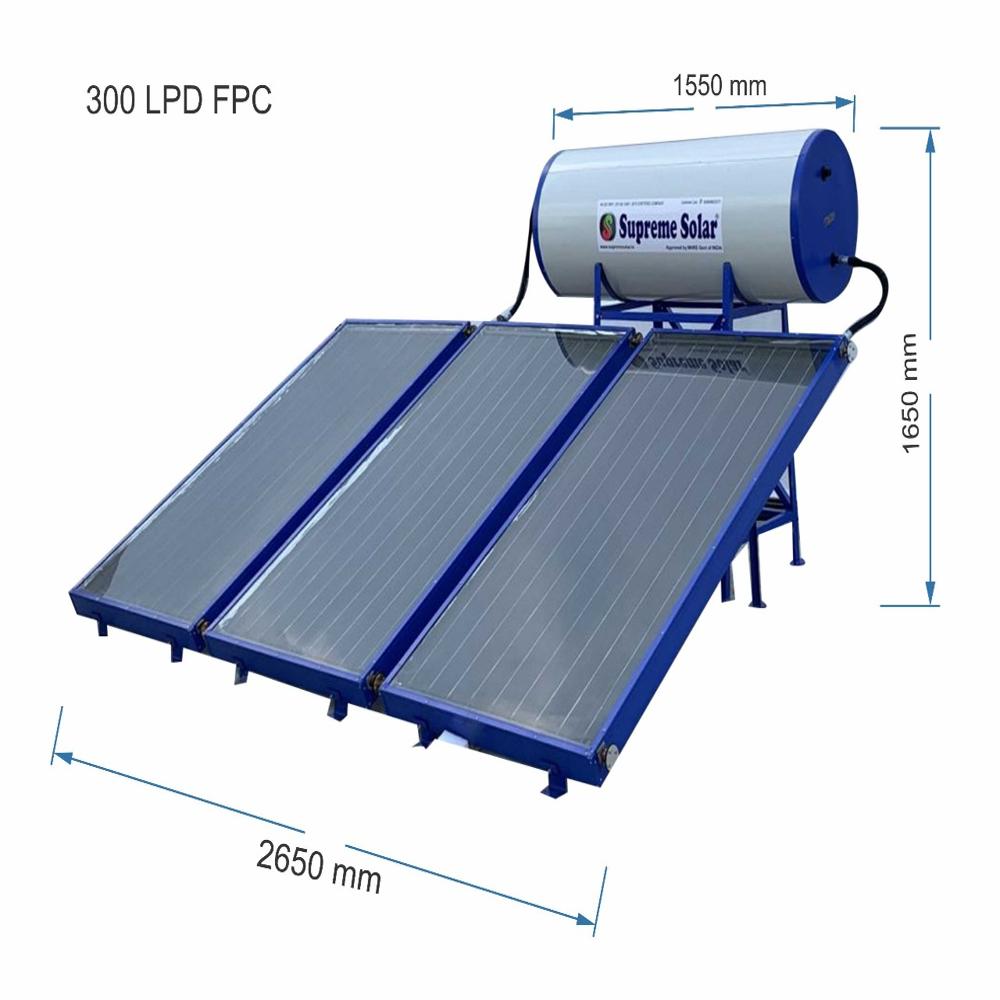 300 LPD Residential Solar Water Heating System - Stainless Steel, 220 Volt Max Voltage, Automatic Switch Mode | Warranty Included, Multiple Cells for Enhanced Efficiency