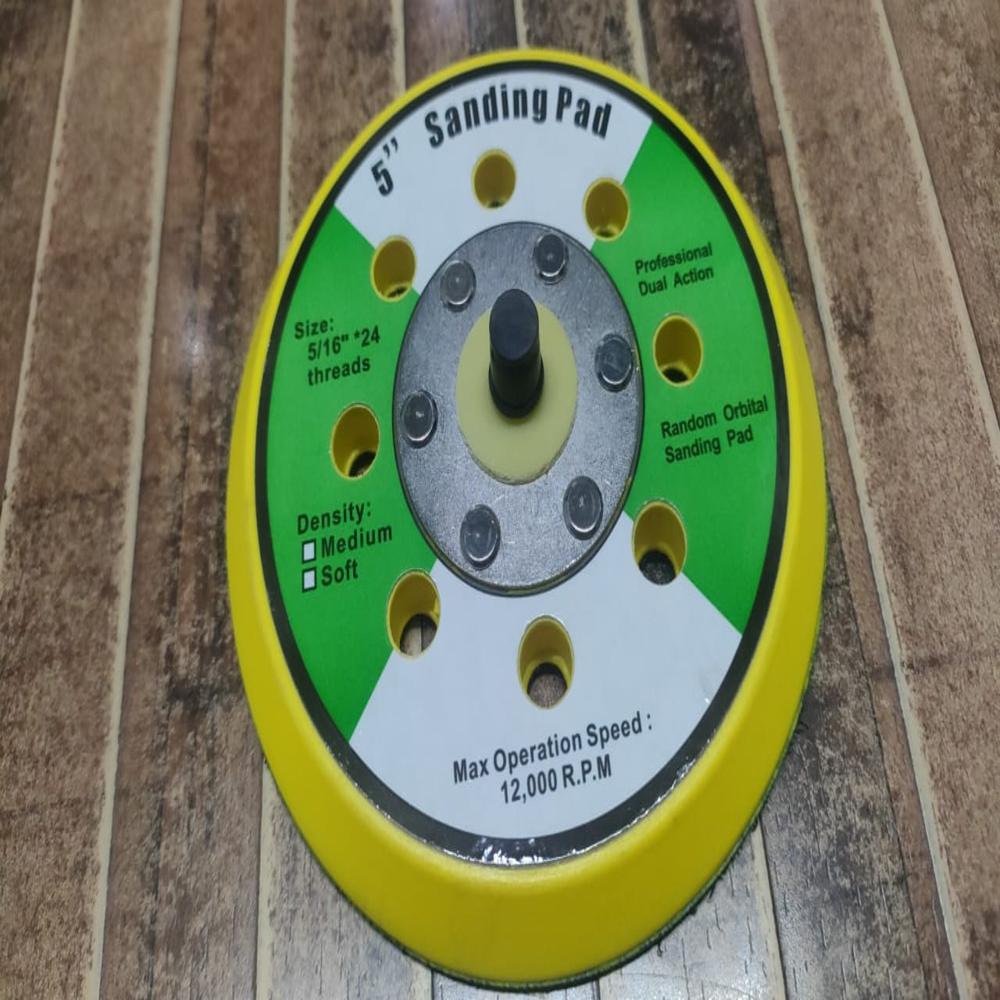 Sanding Pad - 5 Inch Round Yellow | Industrial Usage, Durable Design For Efficient Surface Preparation And Finishing