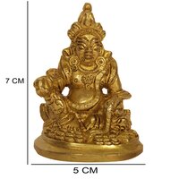 Lord Kuber Statue of Barss Metal Feng shui Sculpture for Good Luck and prosperity Decorative Handcrafted Antique Finish Showpiece as per vastu