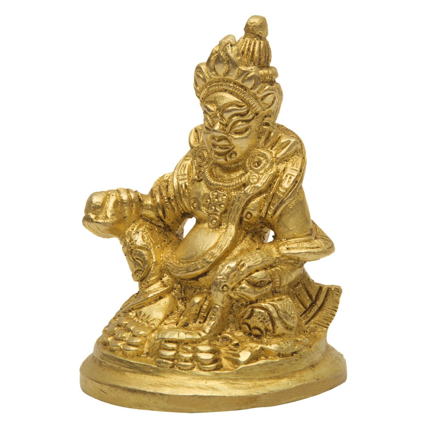 Lord Kuber Statue of Barss Metal Feng shui Sculpture for Good Luck and prosperity Decorative Handcrafted Antique Finish Showpiece as per vastu