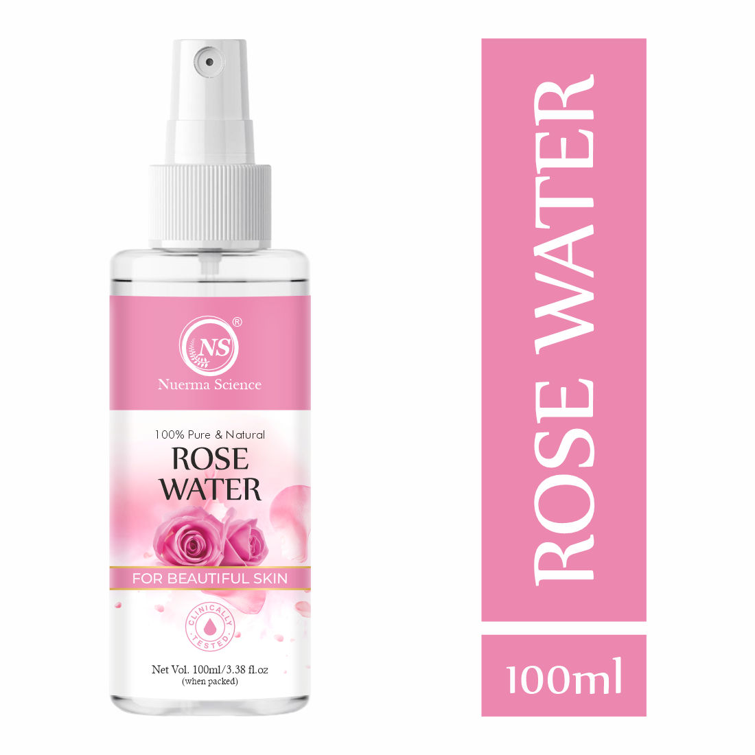 Nuerma Science Rose Water (Gulab Jal) Cleanses, Hydrates & Moisturizes Skin 100ml