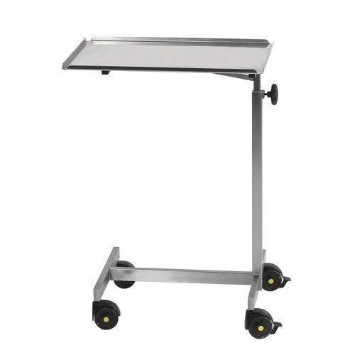 Non Breakable And Moveable Mayo Instrument Trolley - Color: Grey Paint Coating