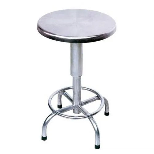 Stainless Steel Medical Round Stool - Color: Silver