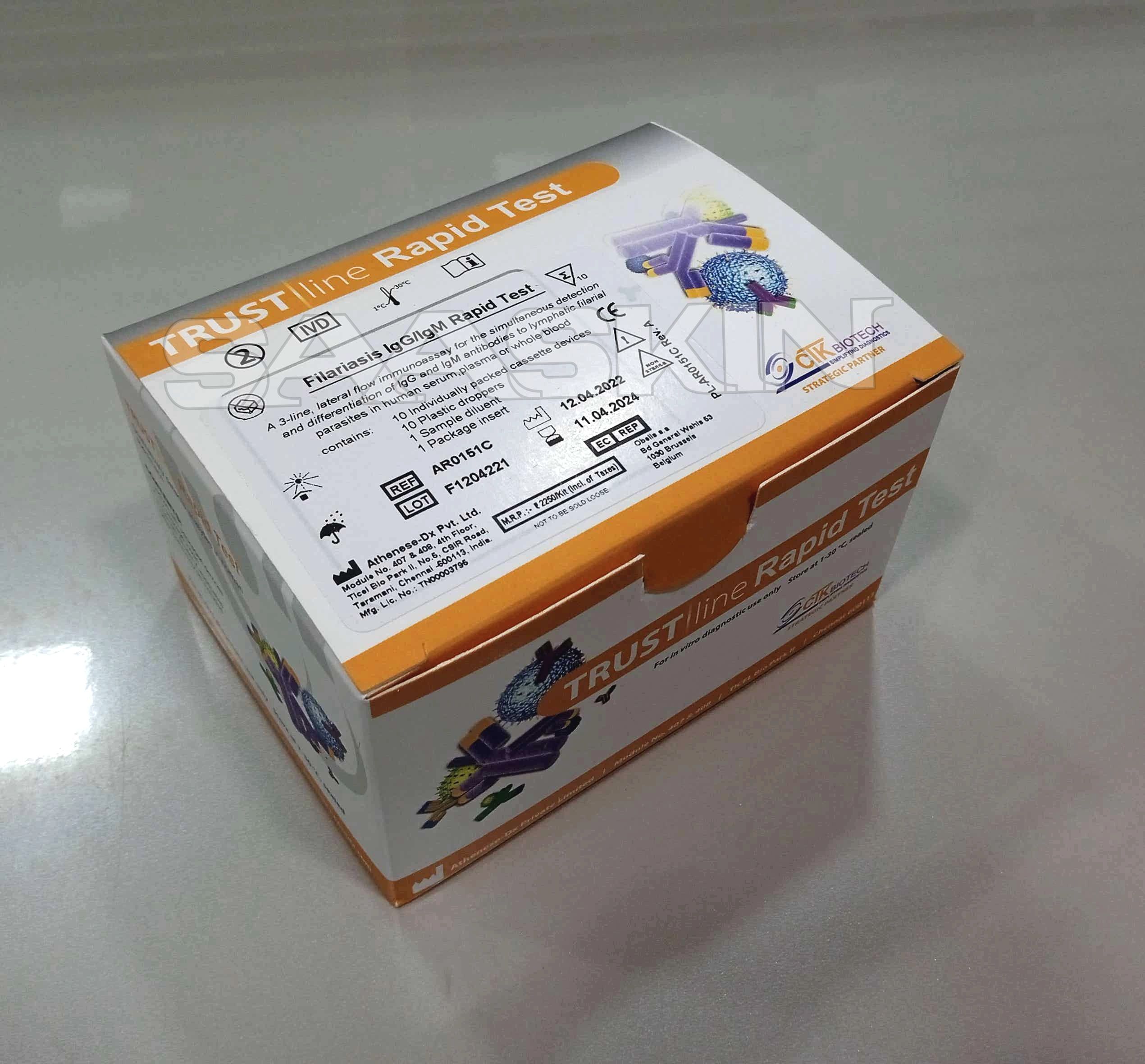 CTK Biotech TRUSTline Filariasis IgG/IgM Rapid Test