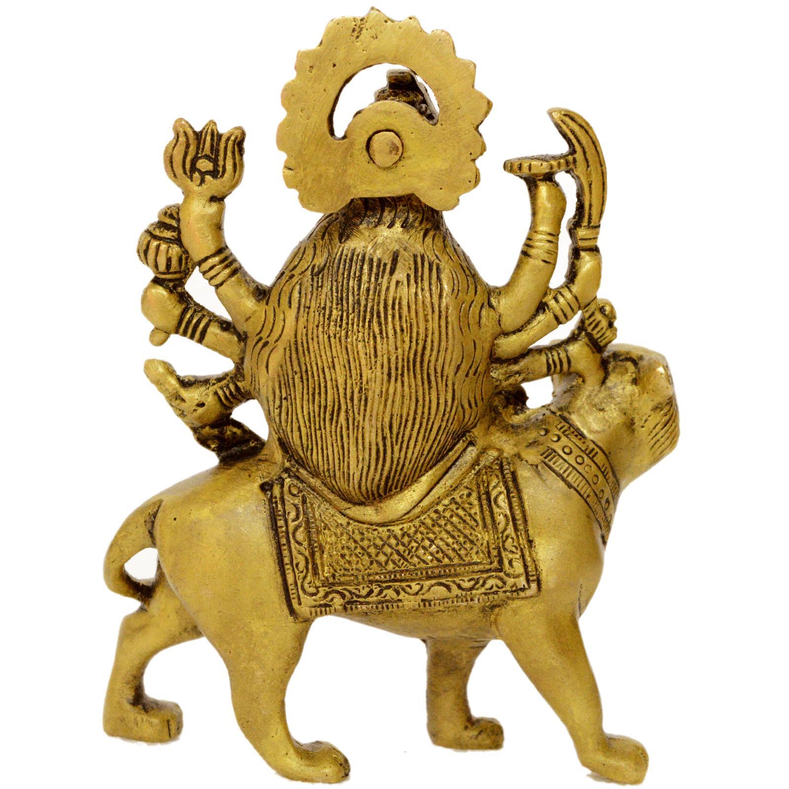 Goddess Durga Brass Metal Hand Carved Pooja Ghar Statue