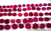 Natural Hot Pink Chalcedony Heart Shape Plain 11-12mm  Beads strand 8''long