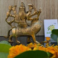 Brass Sculptures and Statues Durga Idol Religious Hindu Home Decor 3 Inches