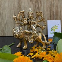 Brass Sculptures and Statues Durga Idol Religious Hindu Home Decor 3 Inches