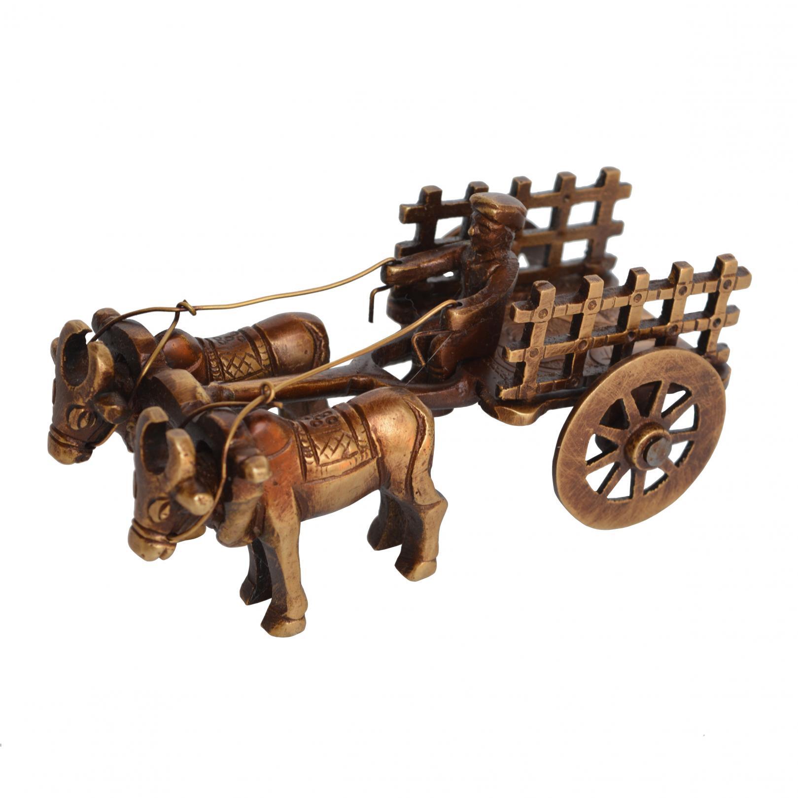 Aakrati Open Bullock Cart Brass decorative metal Showpiece