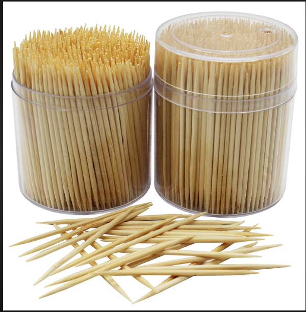 Toothpick Sticks - Wooden, 7 Inch , Disposable Personal Care Toothpicks In Natural Light Brown For Effective Oral Hygiene