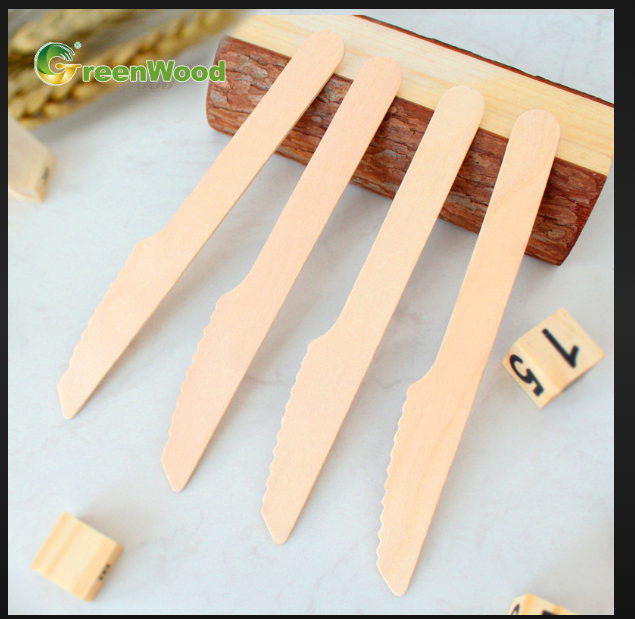 Wooden Knife - 140 mm, Eco-Friendly Disposable Cutlery in Light Brown