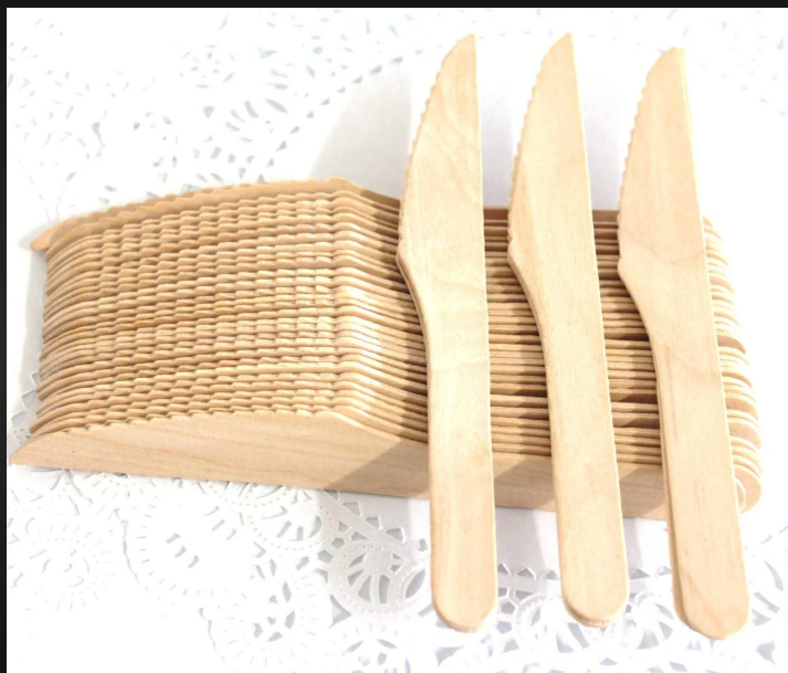 Wooden Knife - 140 mm, Eco-Friendly Disposable Cutlery in Light Brown
